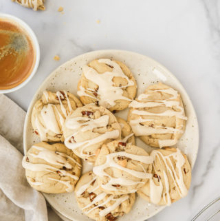 Soft Pecan Cookies with Maple Glaze