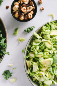 Brussels sprouts and kale salad