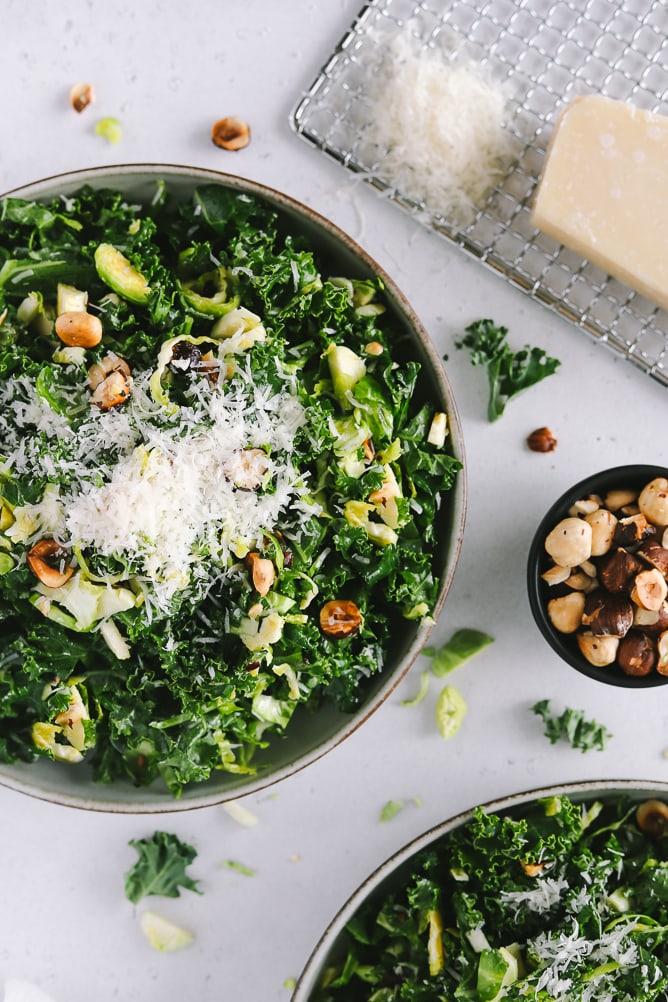 Brussels sprouts and kale salad