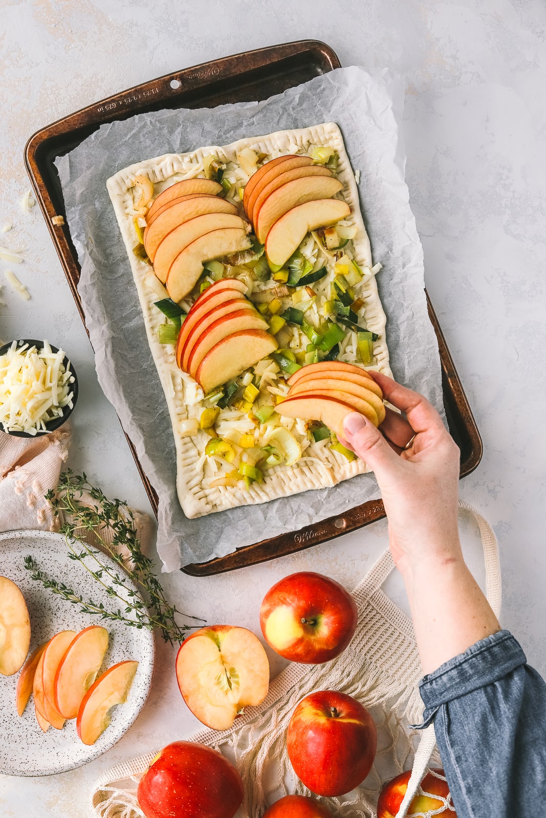 Savoury Apple Cheddar Tart with Leeks