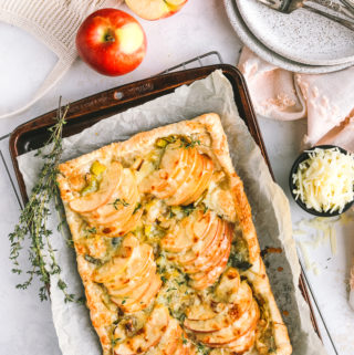 Savoury Apple Cheddar Tart with Leeks