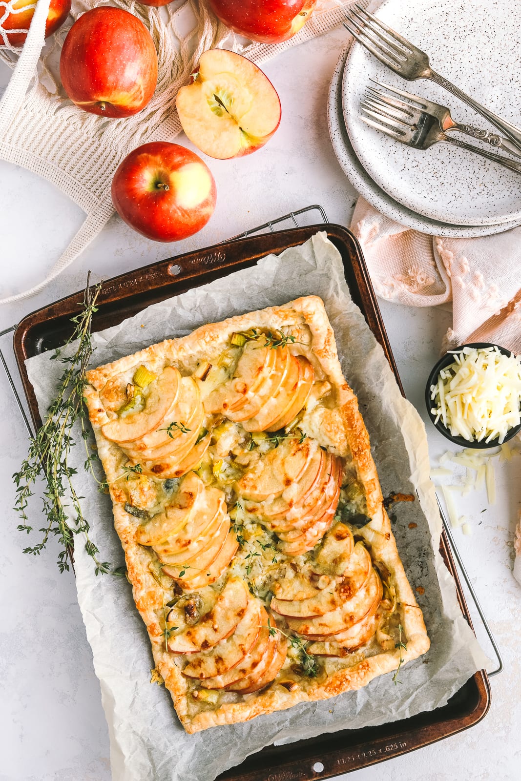 Savoury Apple Cheddar Tart with Leeks