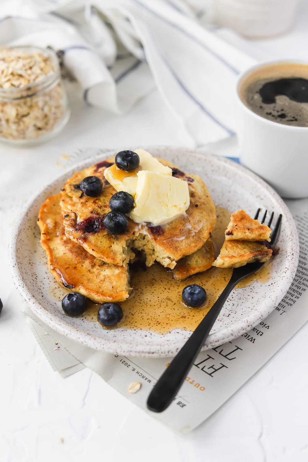 Blueberry Oatmeal Pancakes