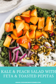 Kale & Peach Salad with Feta and Toasted Pepitas