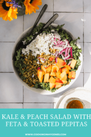 Kale & Peach Salad with Feta and Toasted Pepitas