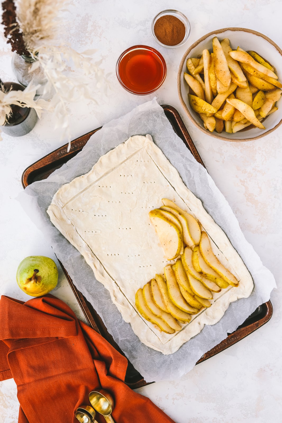 Quick & Easy Pear Tart made with puff pastry