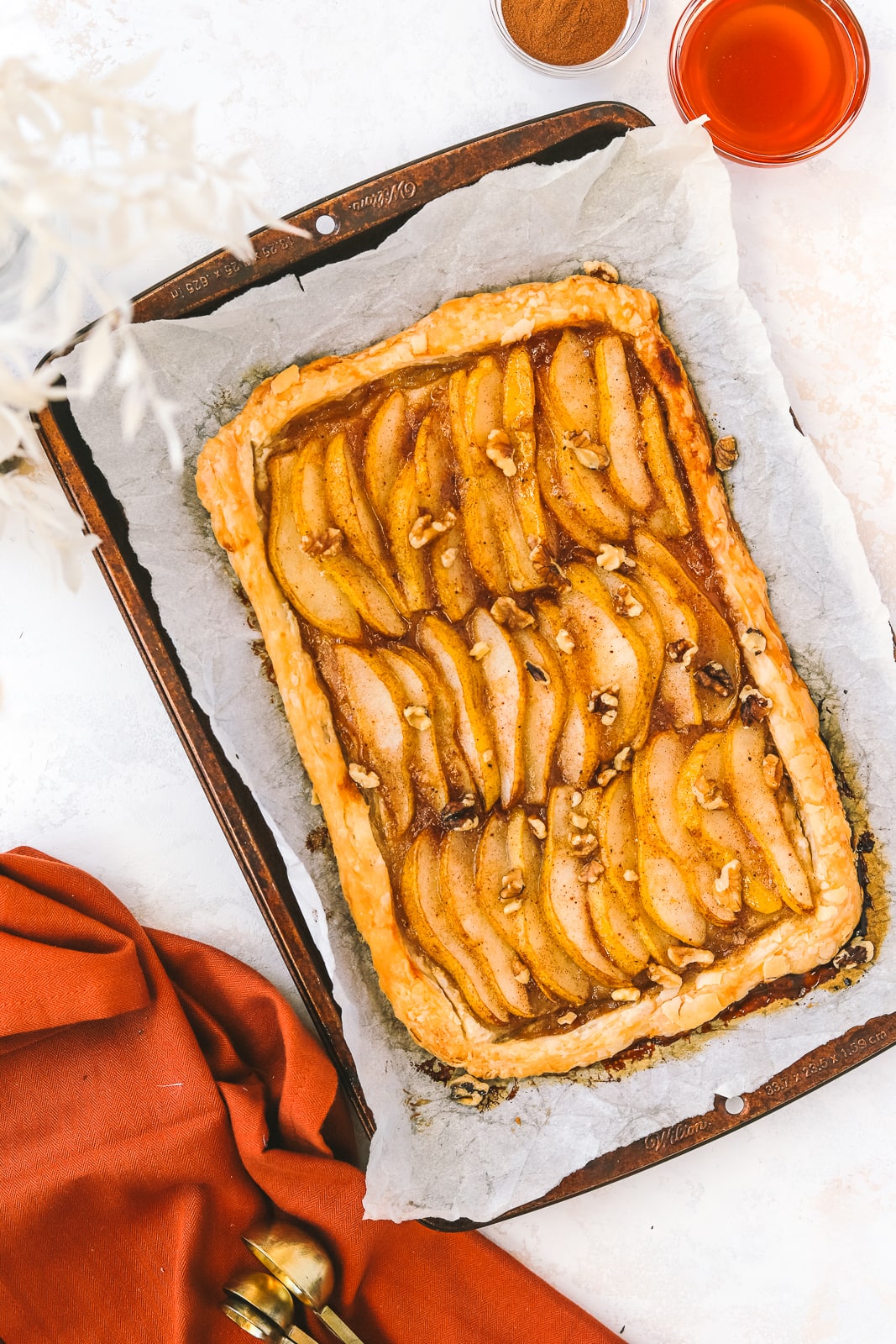 Quick & Easy Pear Tart made with puff pastry