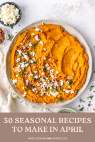 carrot hummus in a serving dish