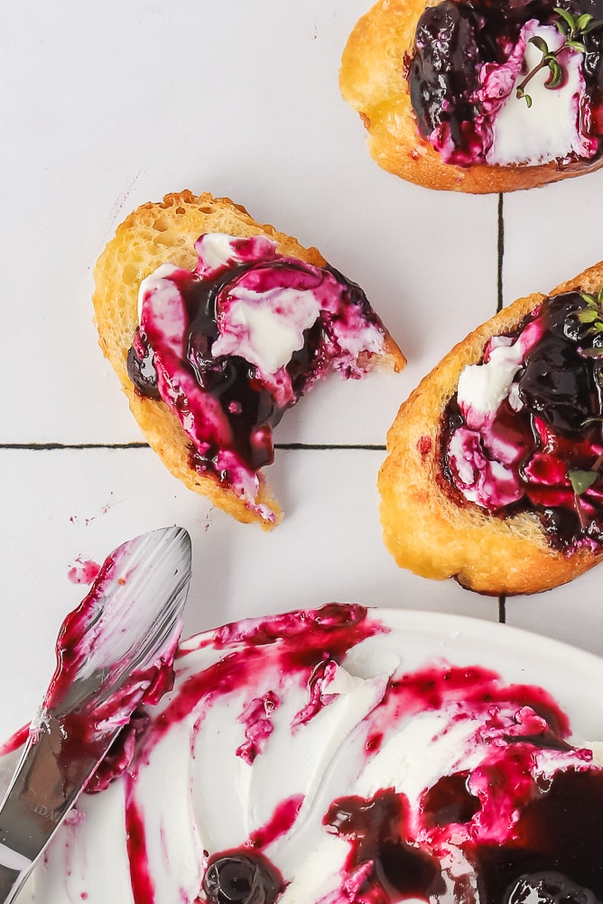 Blueberry Goat Cheese Crostini