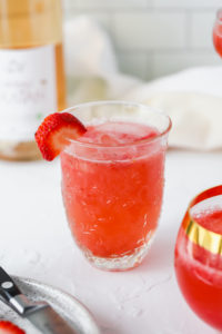 Strawberry Rosé Wine Spritzer Cocktail
