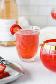 Strawberry Rosé Wine Spritzer Cocktail