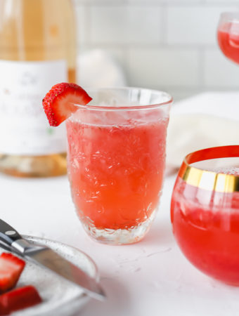 Strawberry Rosé Wine Spritzer Cocktail