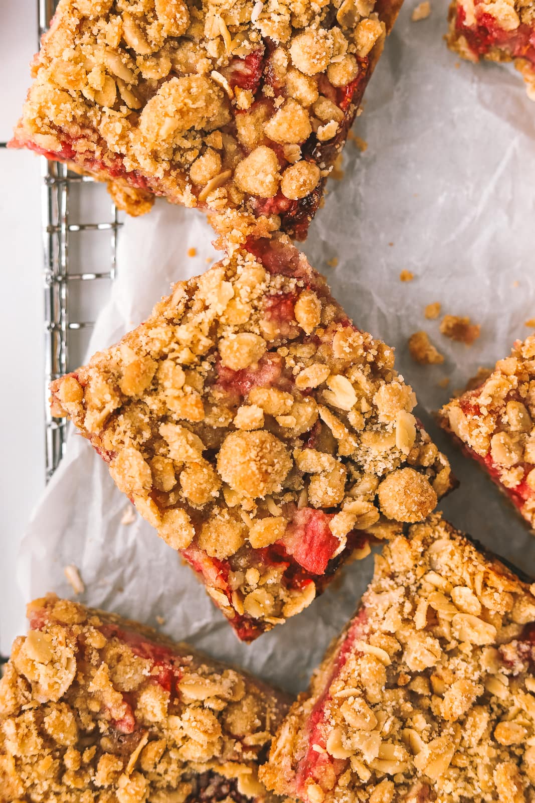 close up of strawberry fruit bars