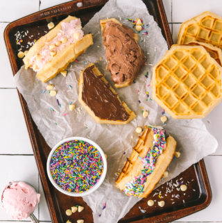 Easy waffle ice cream sandwich