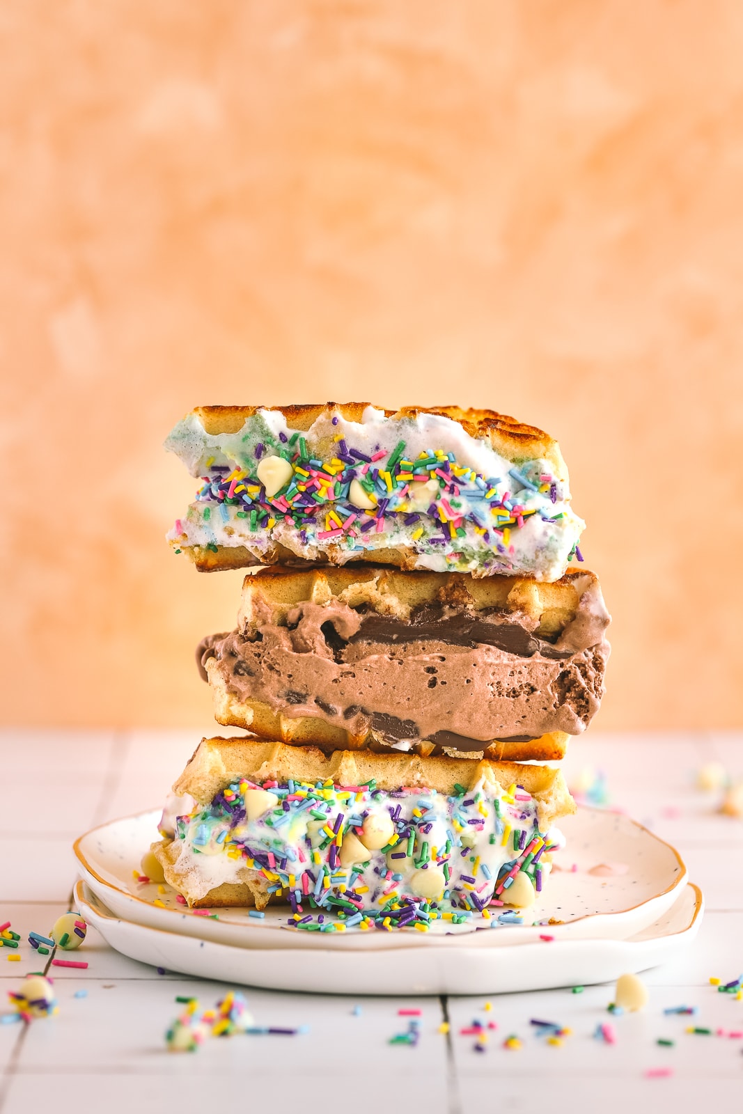 Easy waffle ice cream sandwich