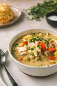 cozy chicken pot pie soup recipe