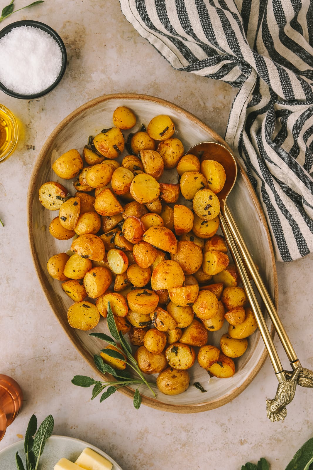 Mini Potatoes with Brown Butter & Herbs