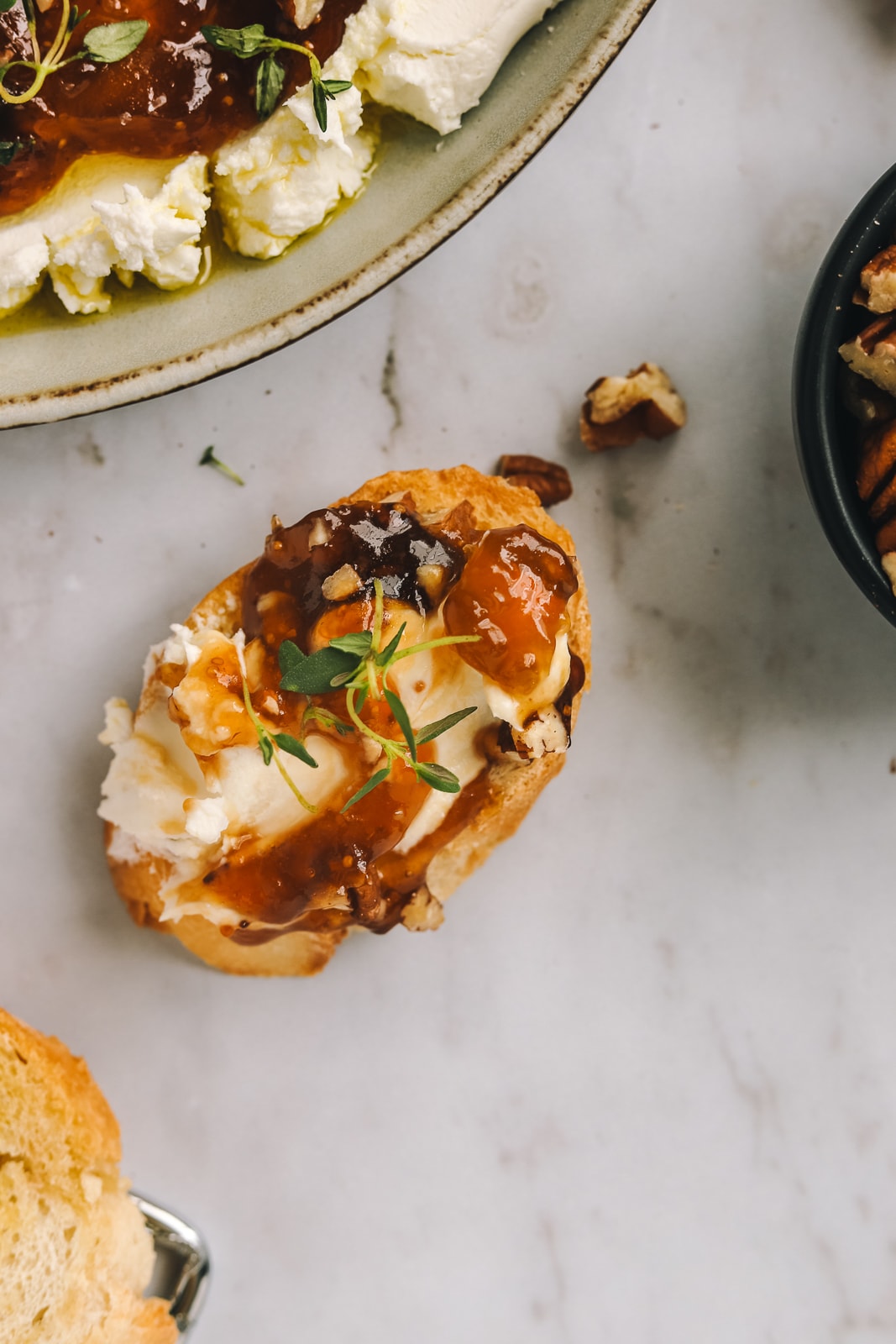 goat cheese dip on crostini