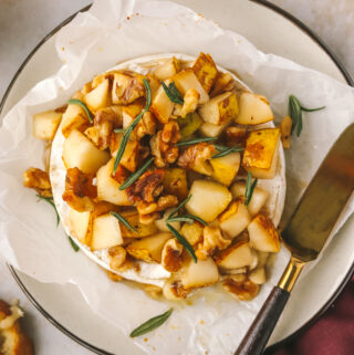 pear and walnut baked brie