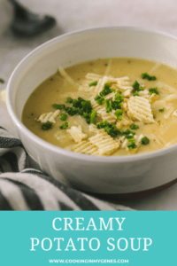 potato soup with chives and chips