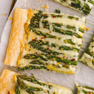 Easy Puff Pastry Asparagus Tart with Gruyere Cheese