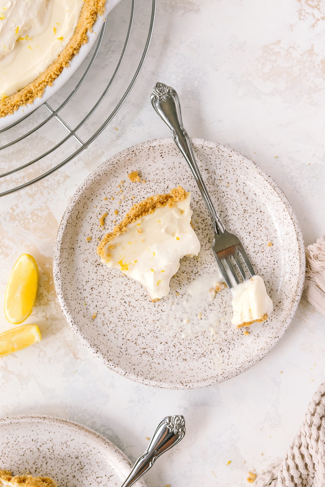 slice of lemon icebox pie