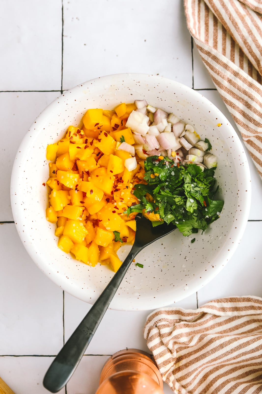 mango salsa in a bowl