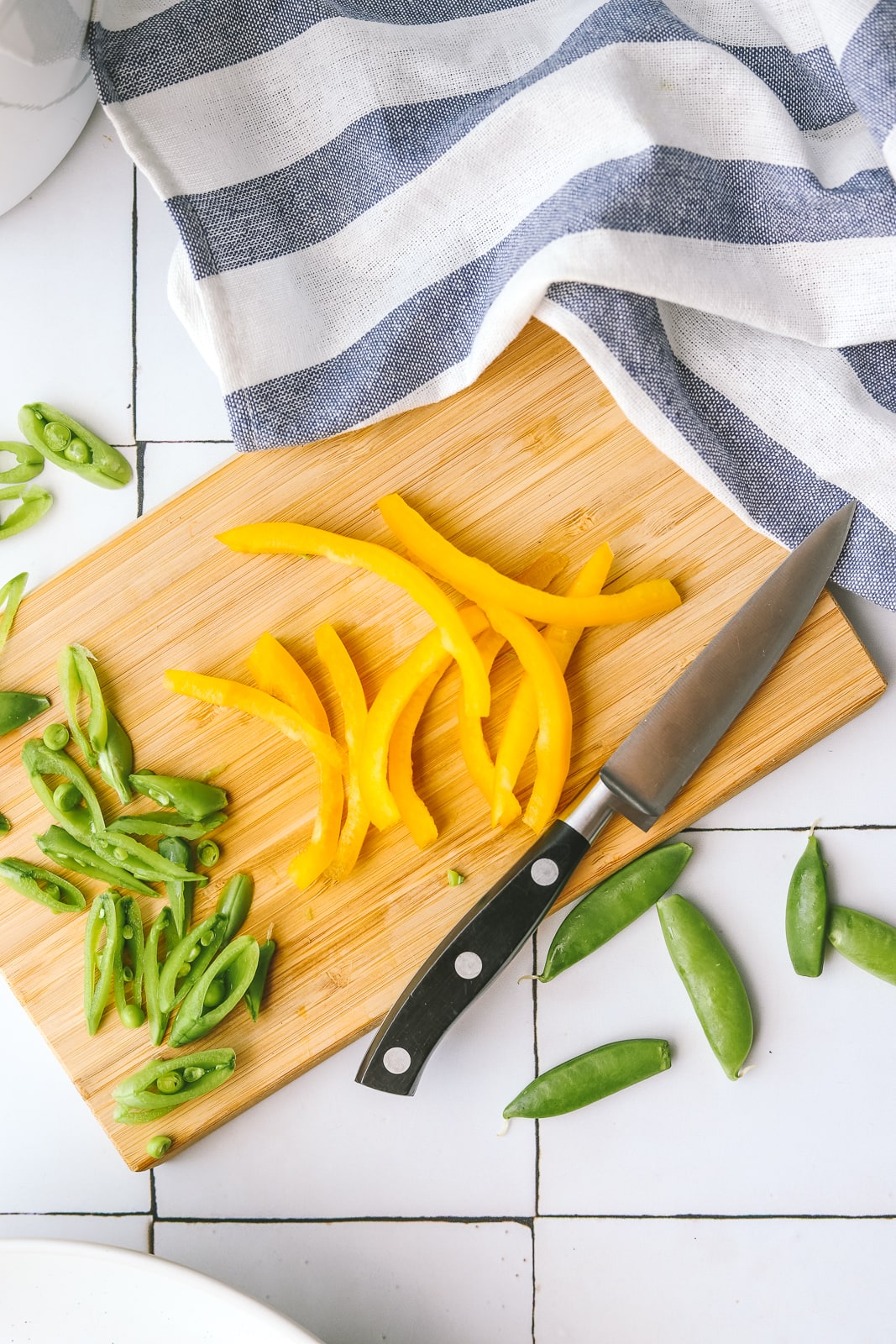 vegetables being chopped