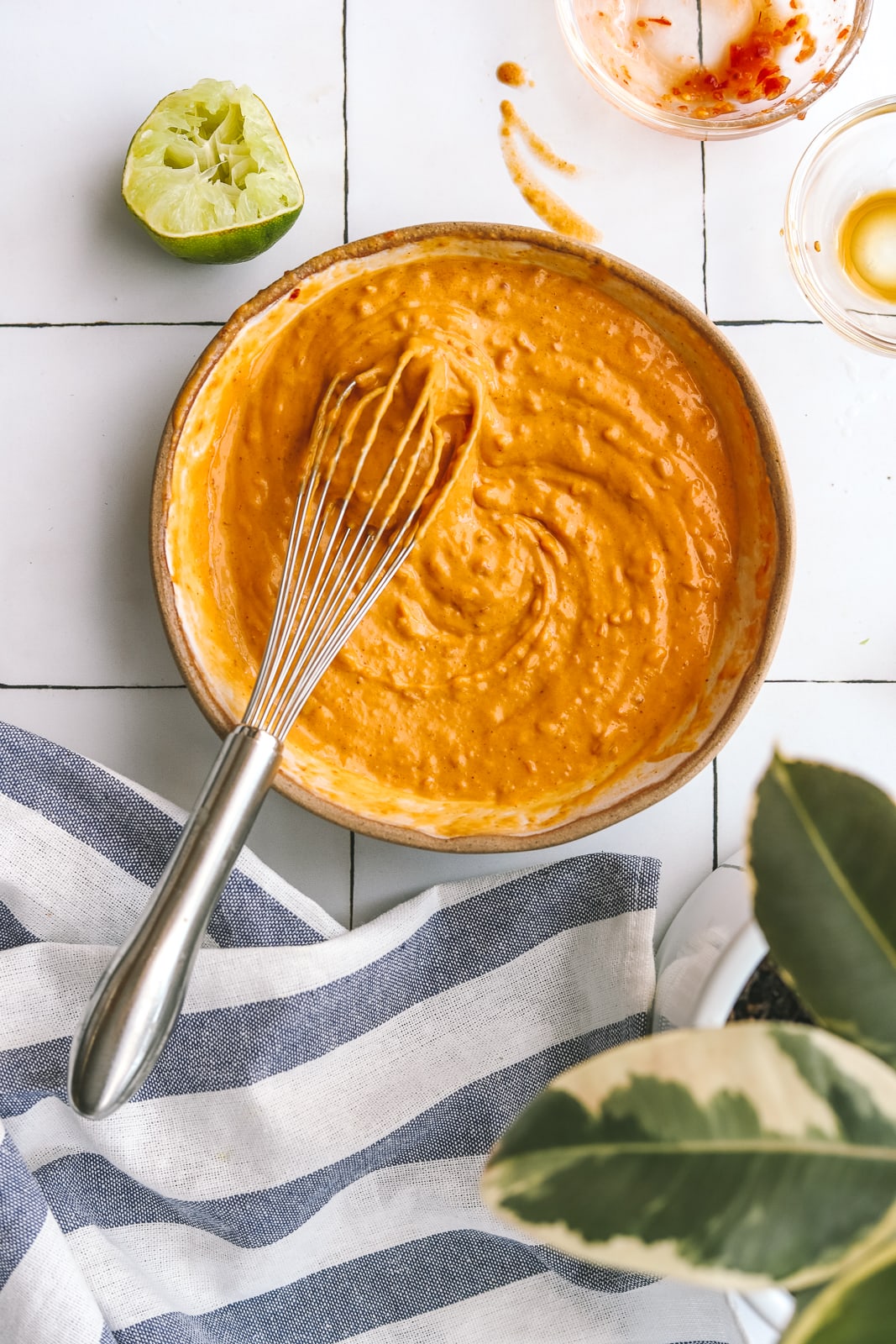 peanut sauce being whisked