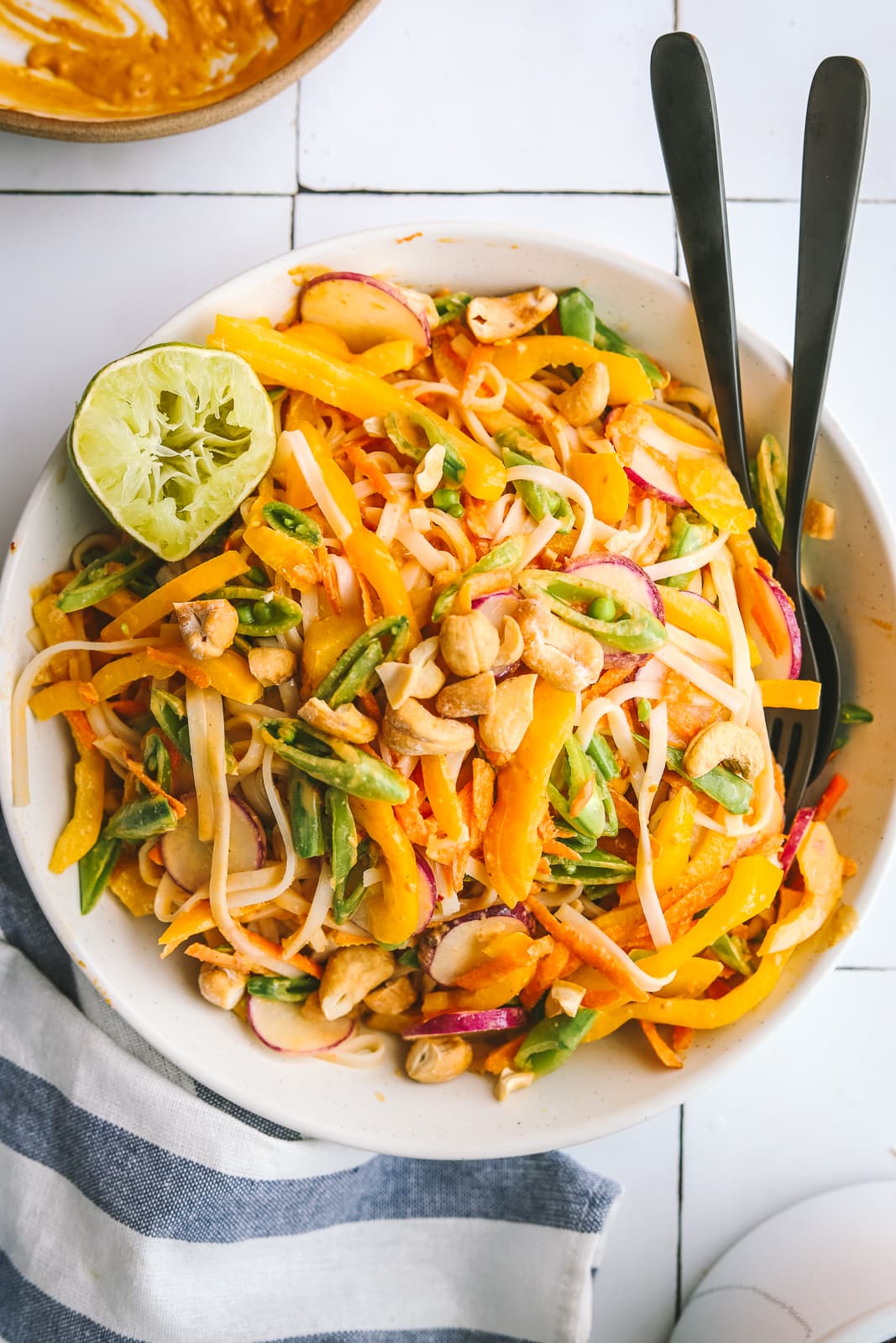 thai noodle salad recipe in a bowl