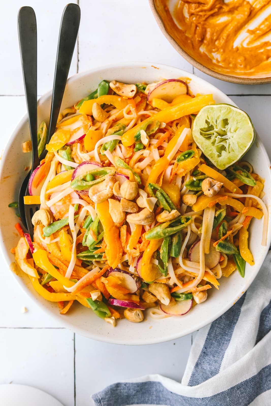 thai noodle salad recipe in a bowl