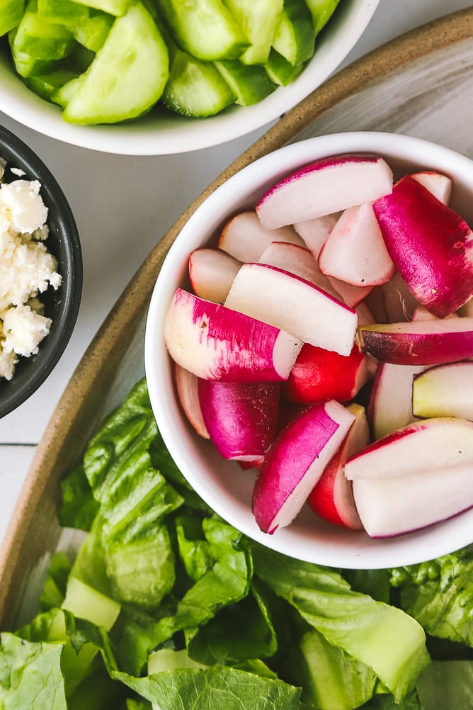 sliced radishes in a bowl