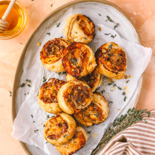 Apricot Jam and Goat Cheese Puff Pastry Pinwheels