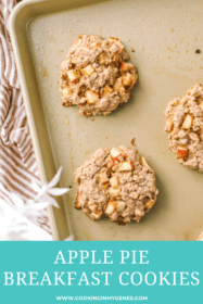 apple pie breakfast cookie on a cookie sheet