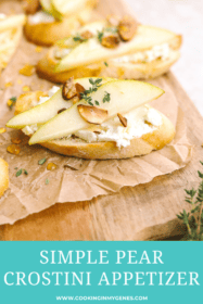 pear & goat cheese crostini