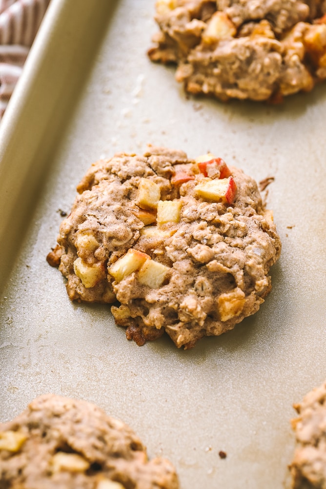 angled shot of an apple cookie