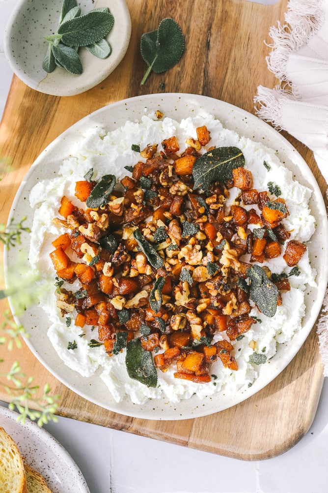 butternut squash appetizer on a plate