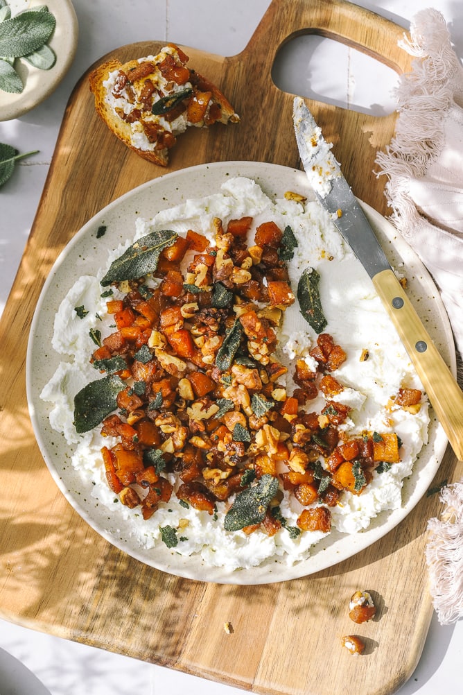 butternut squash appetizer on a plate