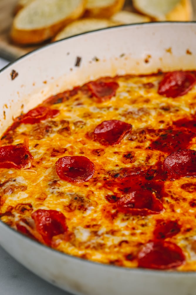 side angle of pizza gnocchi