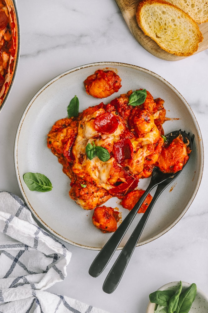 pizza gnocchi in a bowl