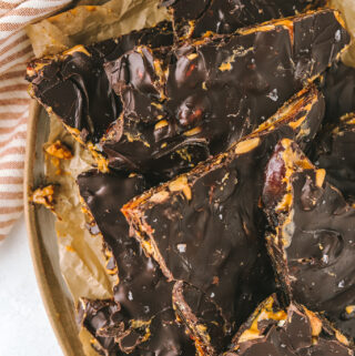 slices of snickers date bark