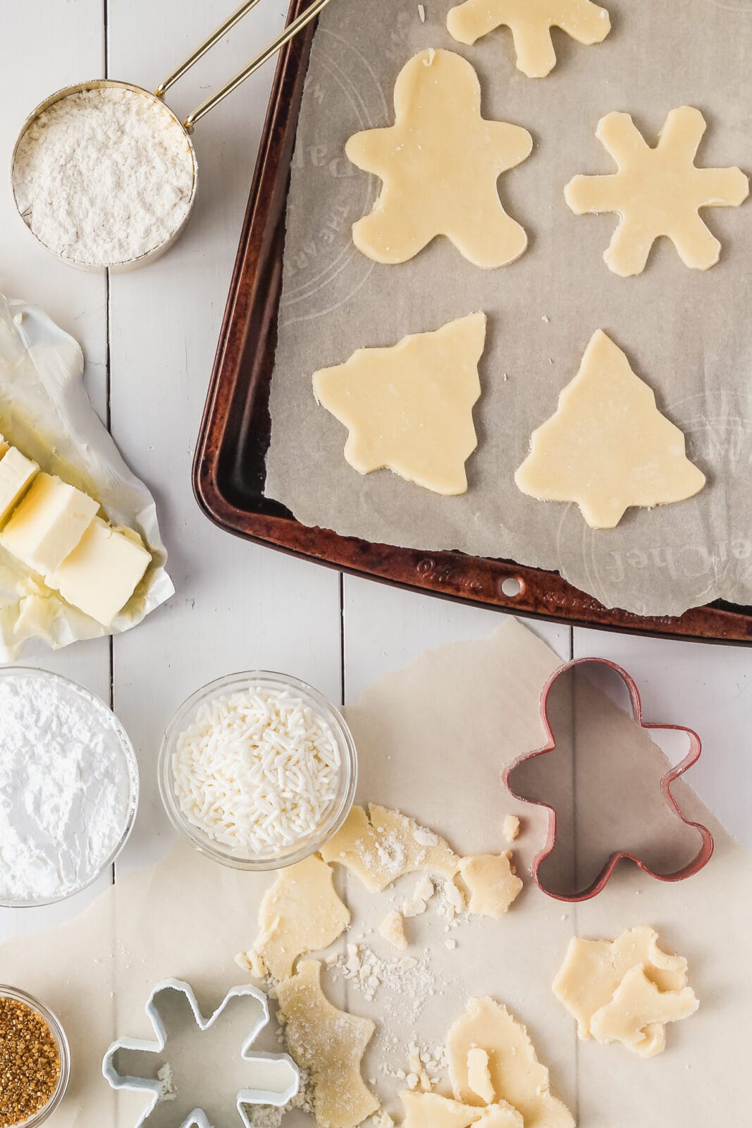 ingredients to make shortbread cookies