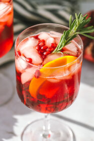 angled view of a aperol spritz holiday cocktail