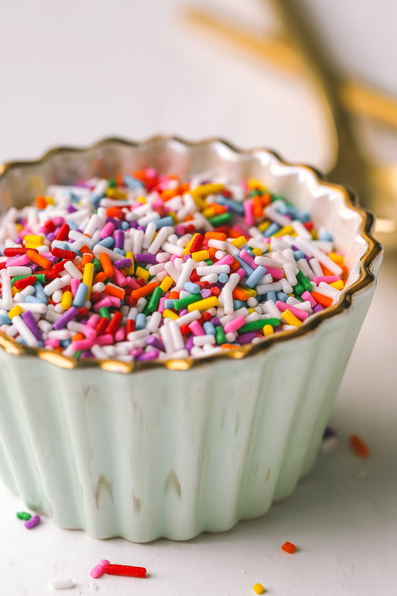 multi-coloured sprinkles in a bowl