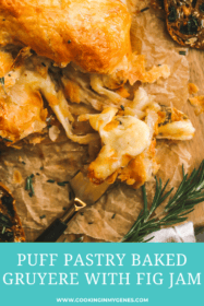 slice of baked gruyere on a cheese knife