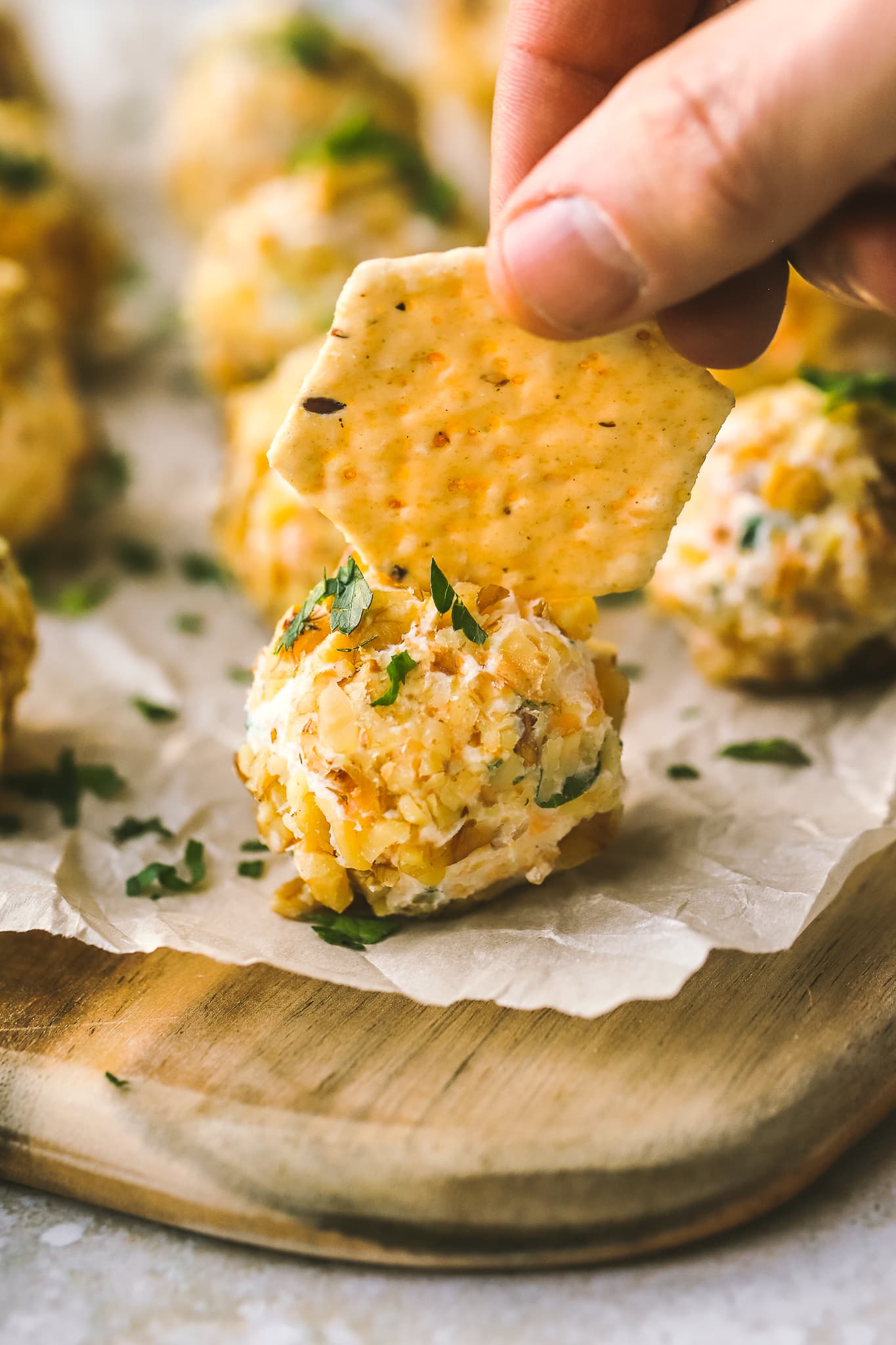 Easy Herb & Walnut Mini Cheese Balls Appetizer - Cooking in my Genes