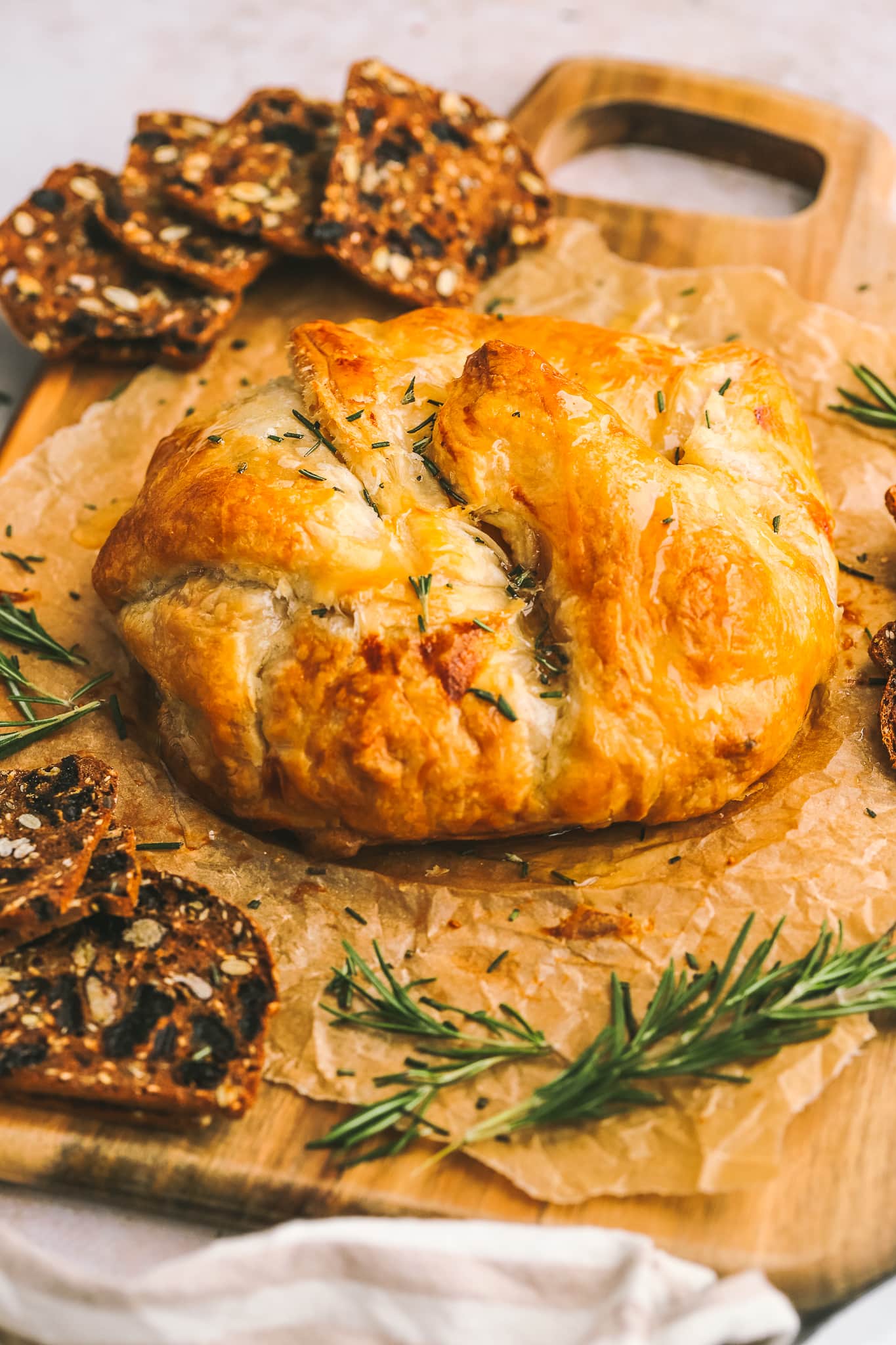 side angle of puff pastry baked