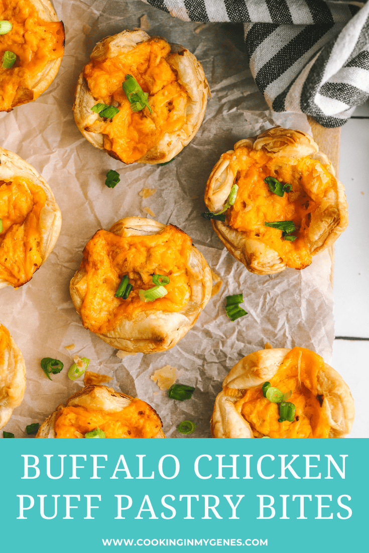 Easy Buffalo Chicken Puff Pastry Bites Appetizer Cooking in my Genes