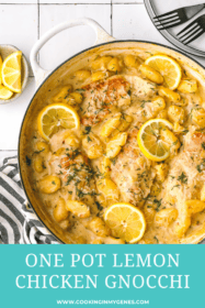 chicken, gnocchi and lemon in a large skillet