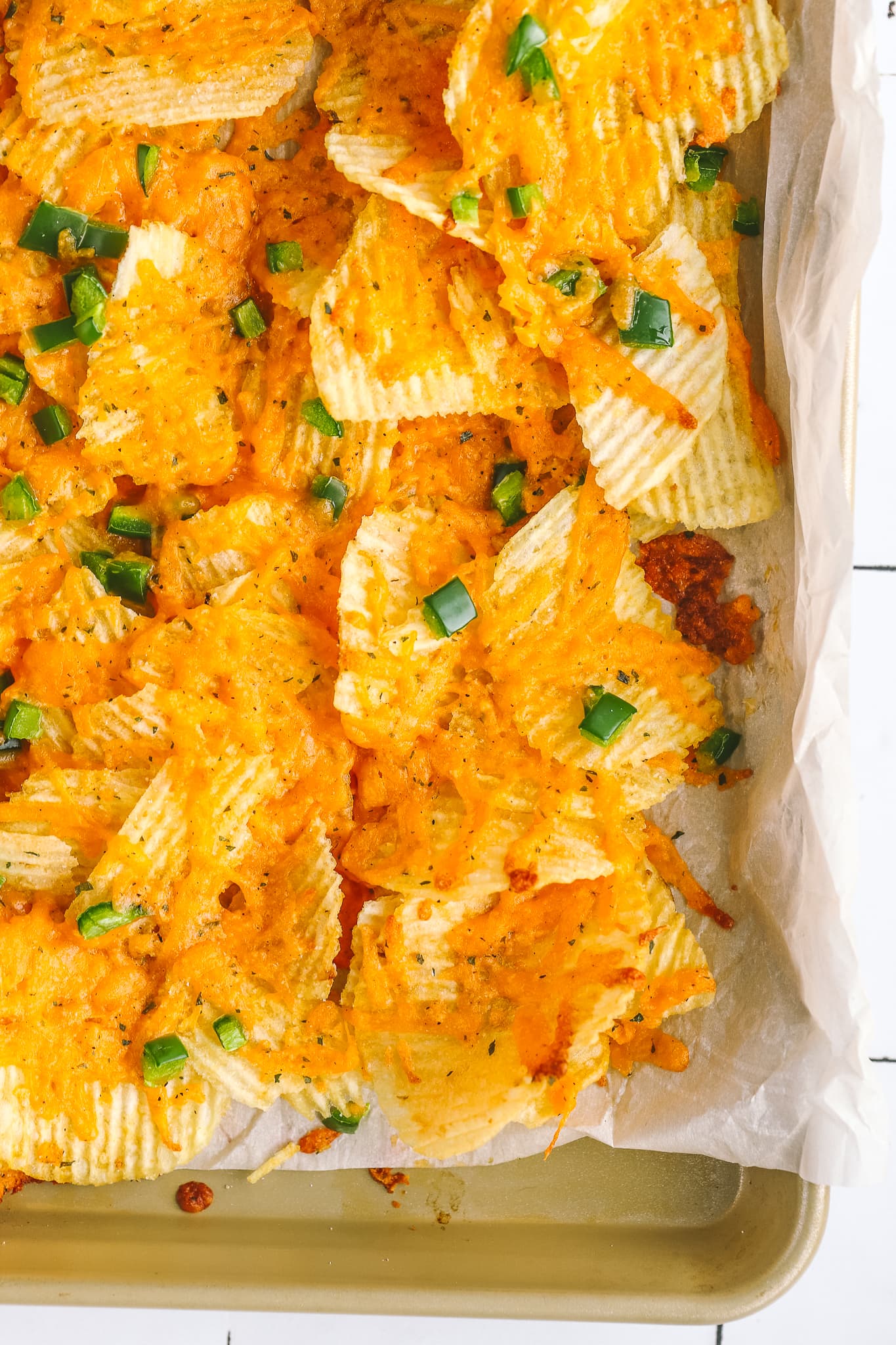 close up of cheese baked chips